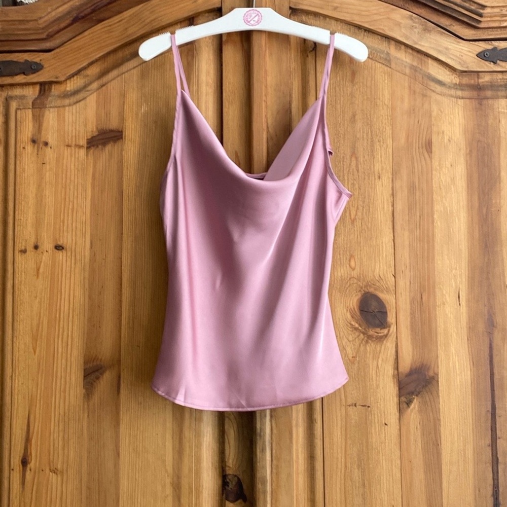 NWT Dusty Rose Cowl Neck Satin Cami